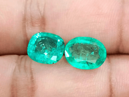 6.71ct/ 2 pcs Zambian Emeralds , Natural Earth Mined Gemstones. - SMSGEMS 