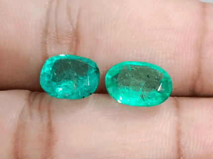 6.71ct/ 2 pcs Zambian Emeralds , Natural Earth Mined Gemstones. - SMSGEMS 