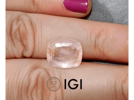 6.71ct IGI Certified Padparadscha Cushion Cut Ceylon Sapphire, Natural Earth Mined unheated Gemstone - SMSGEMS 