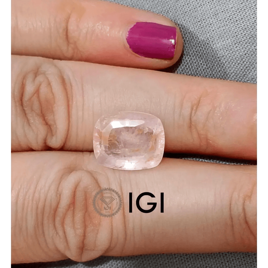 6.71ct IGI Certified Padparadscha Cushion Cut Ceylon Sapphire, Natural Earth Mined unheated Gemstone - SMSGEMS 
