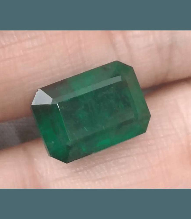 7.55ct Deep Green Zambian Emerald, Natural Gemstone - SMSGEMS 