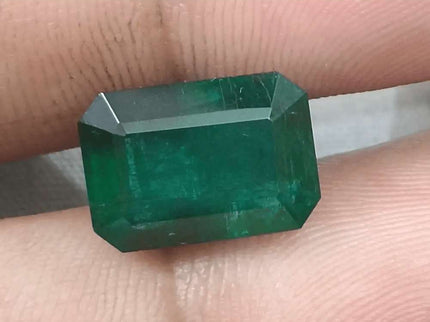 7.55ct Deep Green Zambian Emerald, Natural Gemstone - SMSGEMS 