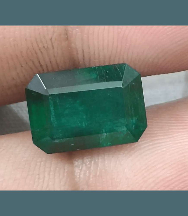 7.55ct Deep Green Zambian Emerald, Natural Gemstone - SMSGEMS 