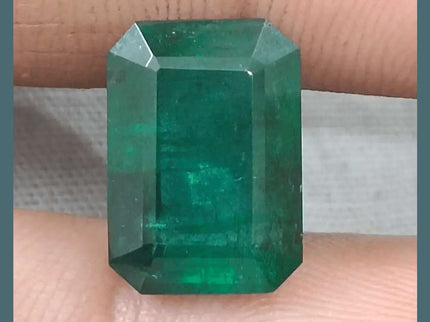 7.55ct Deep Green Zambian Emerald, Natural Gemstone - SMSGEMS 