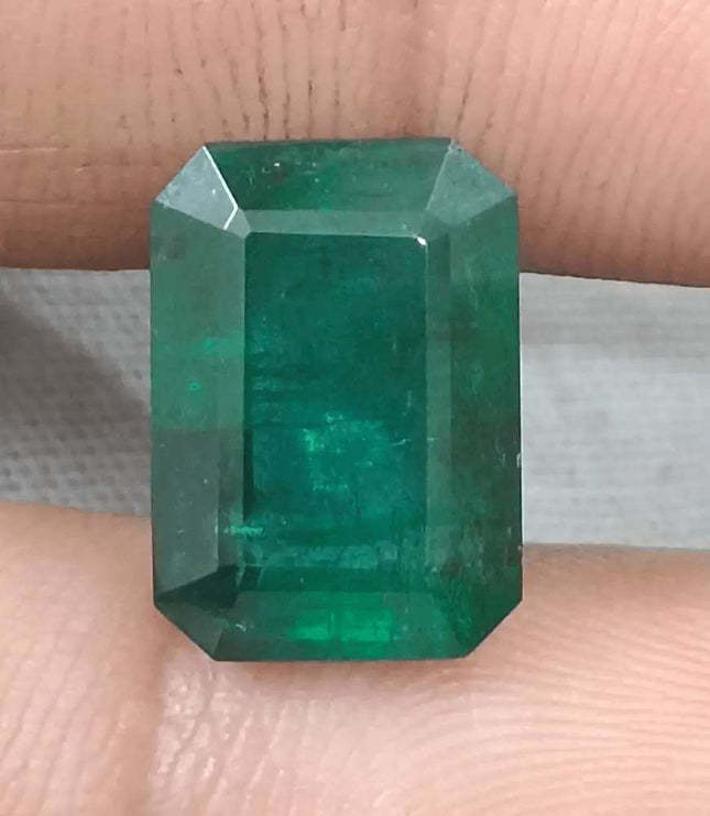 7.55ct Deep Green Zambian Emerald, Natural Gemstone - SMSGEMS 