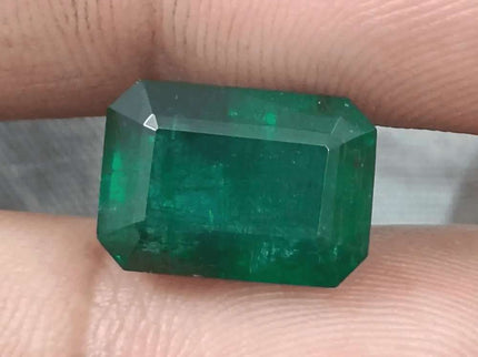7.55ct Deep Green Zambian Emerald, Natural Gemstone - SMSGEMS 