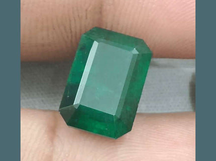 7.55ct Deep Green Zambian Emerald, Natural Gemstone - SMSGEMS 
