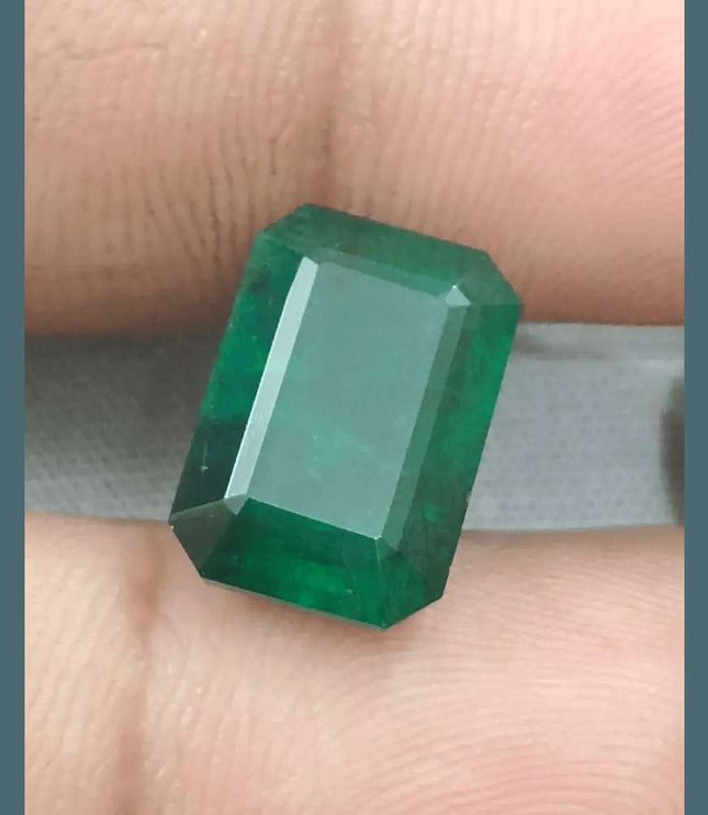 7.55ct Deep Green Zambian Emerald, Natural Gemstone - SMSGEMS 