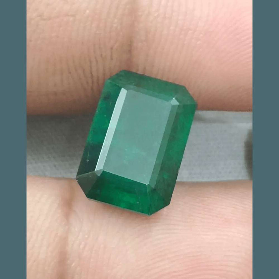 7.55ct Deep Green Zambian Emerald, Natural Gemstone - SMSGEMS 