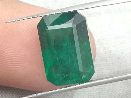 7.55ct Deep Green Zambian Emerald, Natural Gemstone - SMSGEMS 