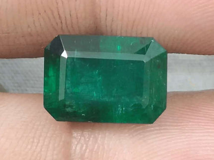 7.55ct Deep Green Zambian Emerald, Natural Gemstone - SMSGEMS 