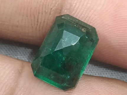 7.55ct Deep Green Zambian Emerald, Natural Gemstone - SMSGEMS 