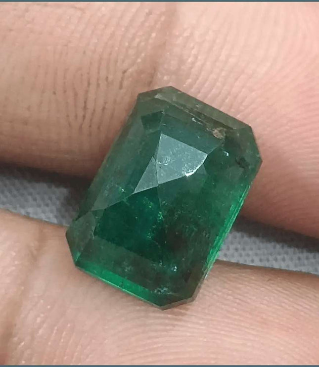 7.55ct Deep Green Zambian Emerald, Natural Gemstone - SMSGEMS 