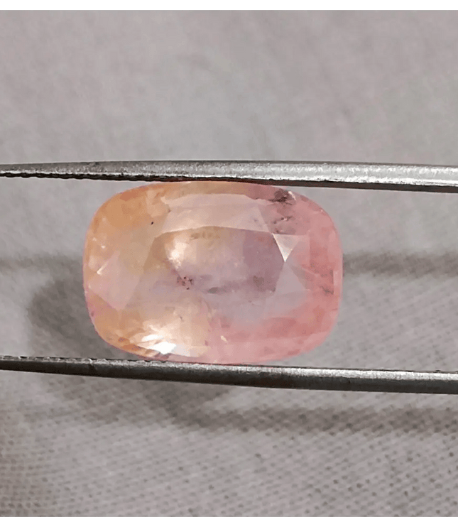 7.88ct IGI Certified Padparadscha Cushion Cut Ceylon Sapphire, Natural Earth Mined untreated Gemstone - SMSGEMS 