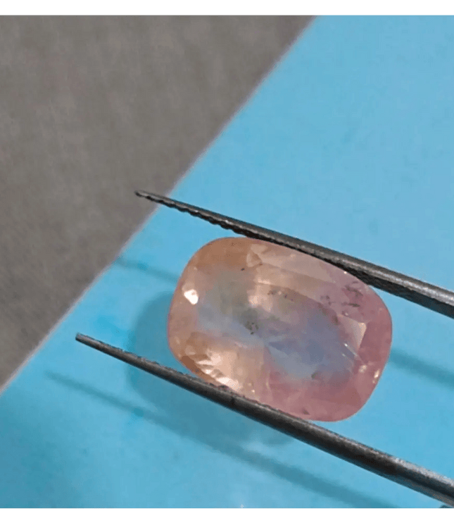 7.88ct IGI Certified Padparadscha Cushion Cut Ceylon Sapphire, Natural Earth Mined untreated Gemstone - SMSGEMS 