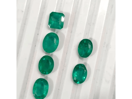 8.38ct Zambian Emerald Lot, 100% Natural Gems - SMSGEMS 
