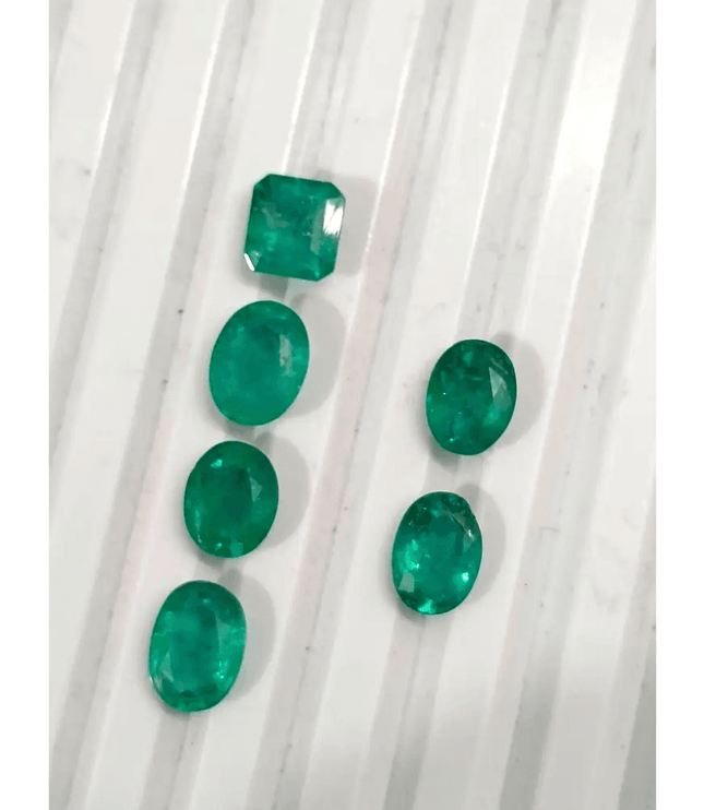 8.38ct Zambian Emerald Lot, 100% Natural Gems - SMSGEMS 