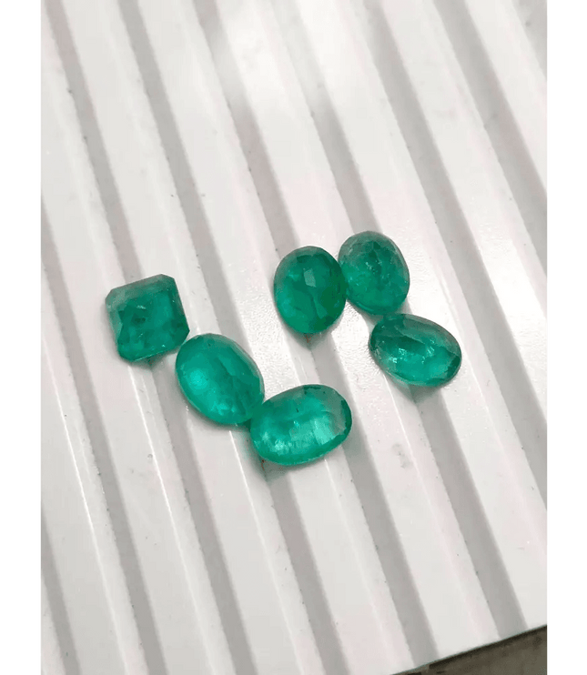 8.38ct Zambian Emerald Lot, 100% Natural Gems - SMSGEMS 