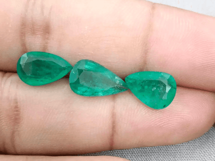 8.63ct Pear Cut Emerald Parcel , 100% Natural Earth Mined Gemstones - SMSGEMS 