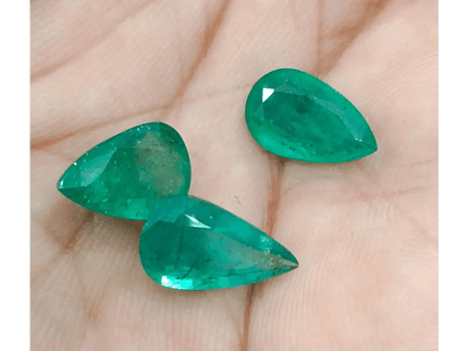 8.63ct Pear Cut Emerald Parcel , 100% Natural Earth Mined Gemstones - SMSGEMS 