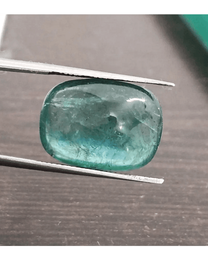 8.75ct Cabochon Cut Zambian Emerald, 100% Natural Gemstone - SMSGEMS 