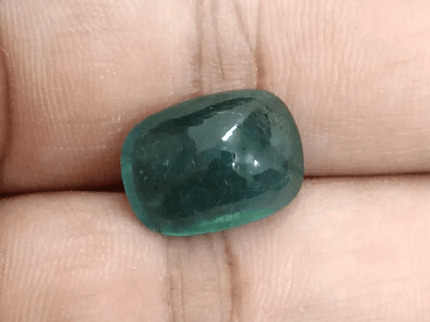8.75ct Cabochon Cut Zambian Emerald, 100% Natural Gemstone - SMSGEMS 