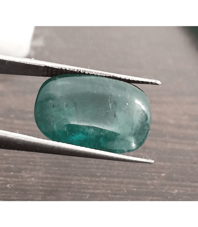 8.75ct Cabochon Cut Zambian Emerald, 100% Natural Gemstone - SMSGEMS 