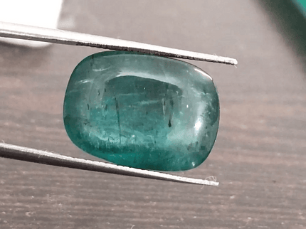 8.75ct Cabochon Cut Zambian Emerald, 100% Natural Gemstone - SMSGEMS 