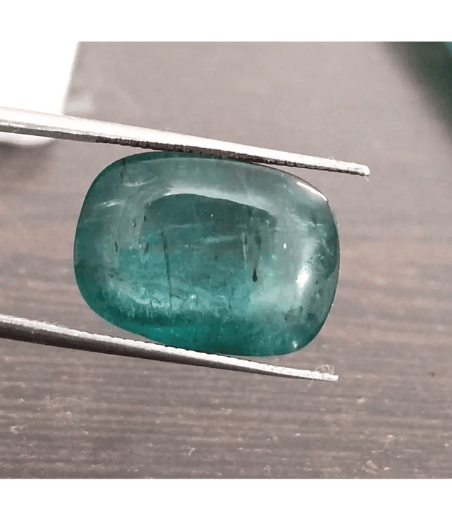 8.75ct Cabochon Cut Zambian Emerald, 100% Natural Gemstone - SMSGEMS 