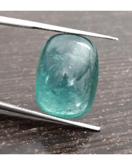 8.75ct Cabochon Cut Zambian Emerald, 100% Natural Gemstone - SMSGEMS 