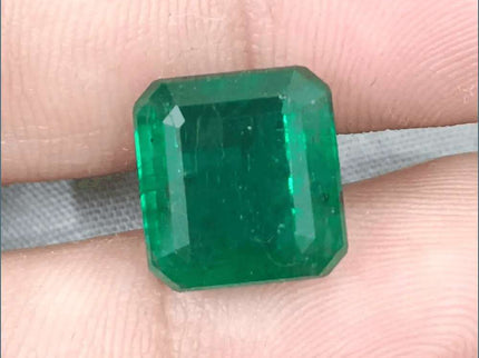 8.89ct Deep Vivid Green Zambian Emerald, Natural Emerald. - SMSGEMS 