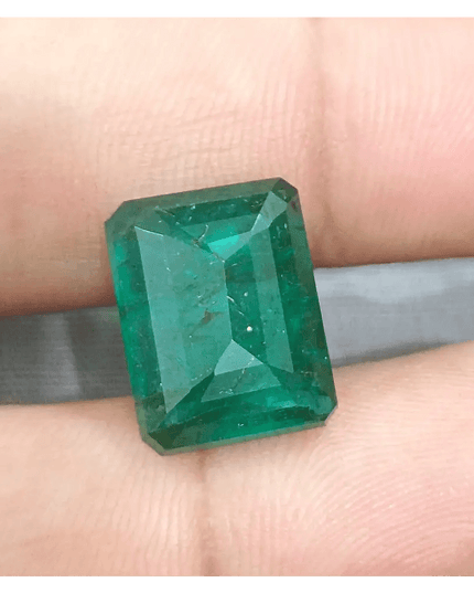 9.63ct Deep Green Zambian Emerald Natural Gemstone - SMSGEMS 