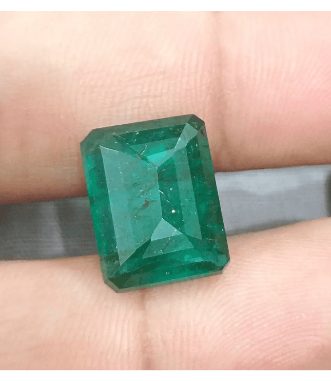9.63ct Deep Green Zambian Emerald Natural Gemstone - SMSGEMS 