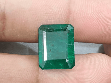 9.63ct Deep Green Zambian Emerald Natural Gemstone - SMSGEMS 