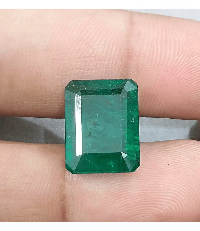 9.63ct Deep Green Zambian Emerald Natural Gemstone - SMSGEMS 