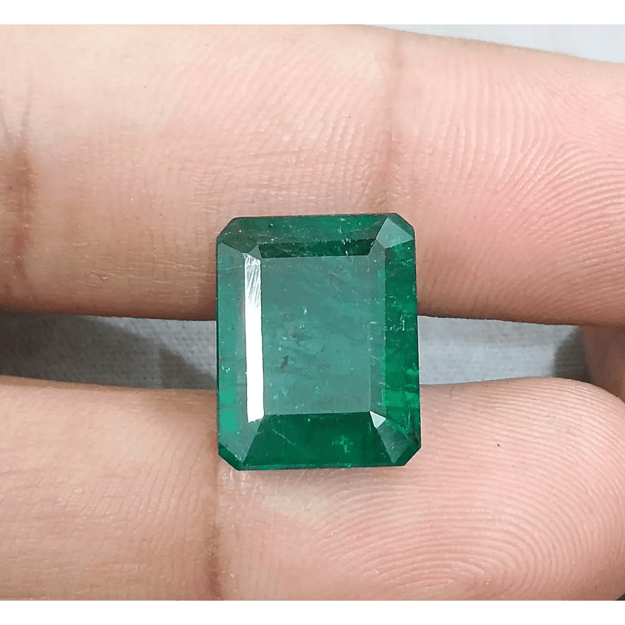 9.63ct Deep Green Zambian Emerald Natural Gemstone - SMSGEMS 