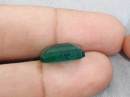9.63ct Deep Green Zambian Emerald Natural Gemstone - SMSGEMS 