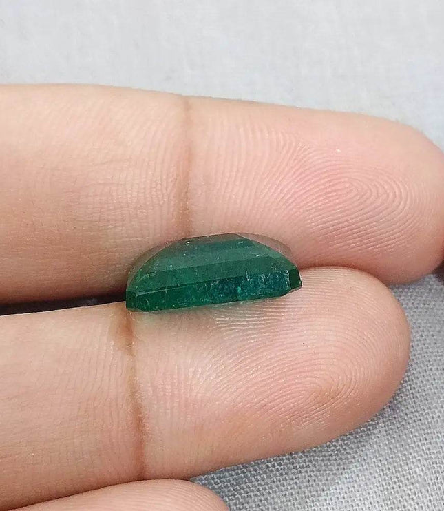 9.63ct Deep Green Zambian Emerald Natural Gemstone - SMSGEMS 