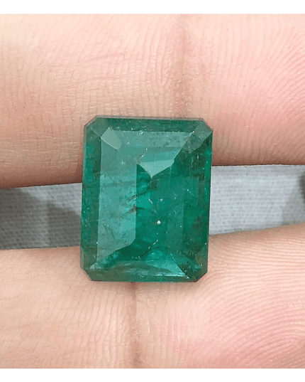 9.63ct Deep Green Zambian Emerald Natural Gemstone - SMSGEMS 