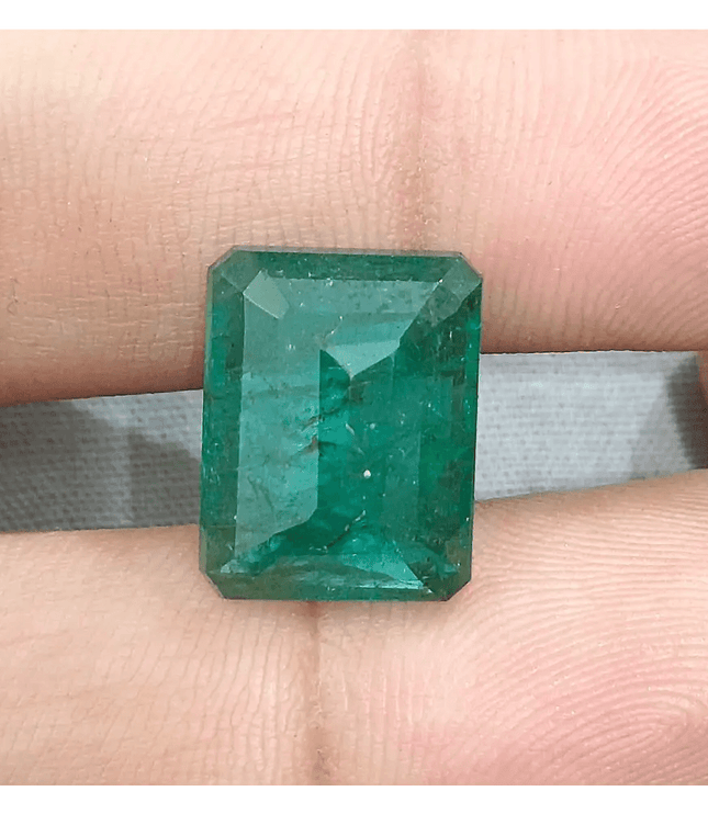 9.63ct Deep Green Zambian Emerald Natural Gemstone - SMSGEMS 