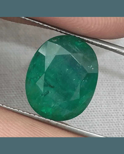 9.94ct Deep Green Zambian Emerald, Natural Gemstone - SMSGEMS 
