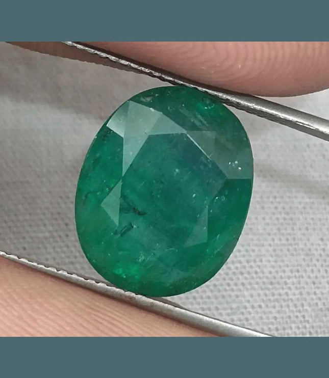 9.94ct Deep Green Zambian Emerald, Natural Gemstone - SMSGEMS 