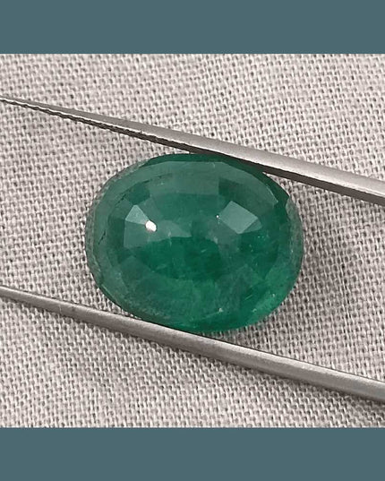 9.94ct Deep Green Zambian Emerald, Natural Gemstone - SMSGEMS 
