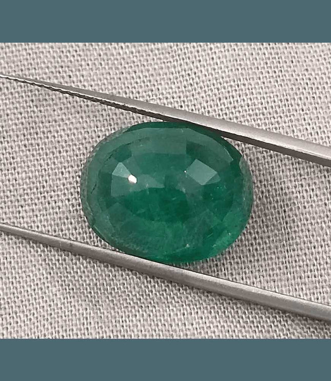 9.94ct Deep Green Zambian Emerald, Natural Gemstone - SMSGEMS 