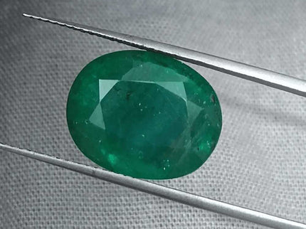9.94ct Deep Green Zambian Emerald, Natural Gemstone - SMSGEMS 