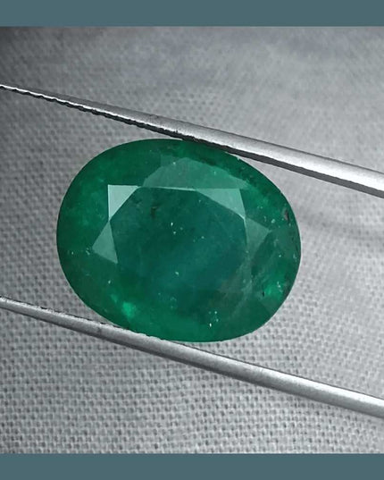 9.94ct Deep Green Zambian Emerald, Natural Gemstone - SMSGEMS 