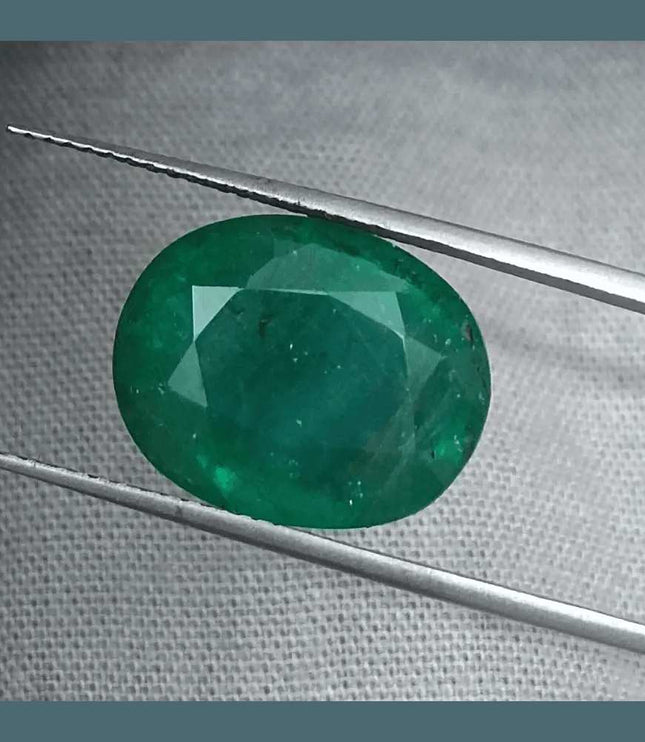 9.94ct Deep Green Zambian Emerald, Natural Gemstone - SMSGEMS 