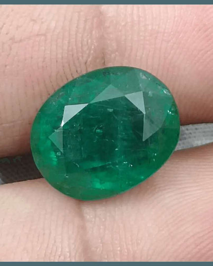 9.94ct Deep Green Zambian Emerald, Natural Gemstone - SMSGEMS 