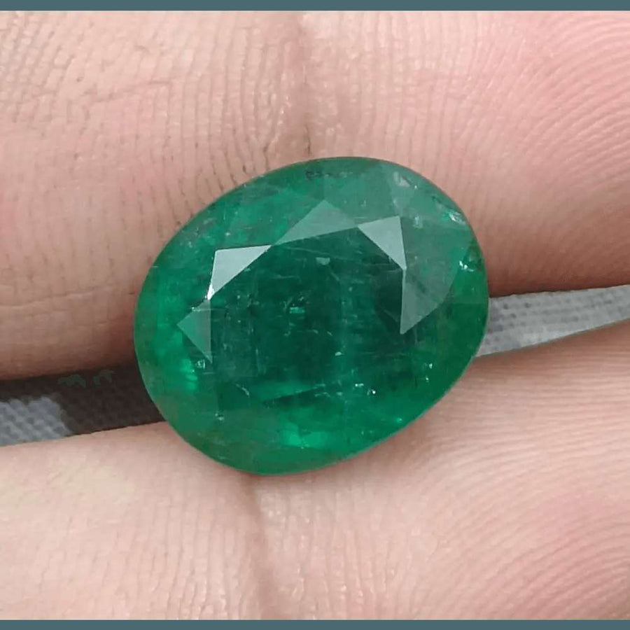 9.94ct Deep Green Zambian Emerald, Natural Gemstone - SMSGEMS 