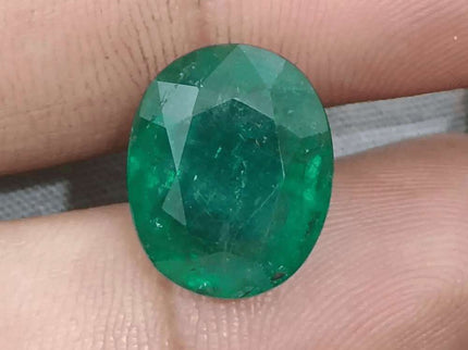 9.94ct Deep Green Zambian Emerald, Natural Gemstone - SMSGEMS 